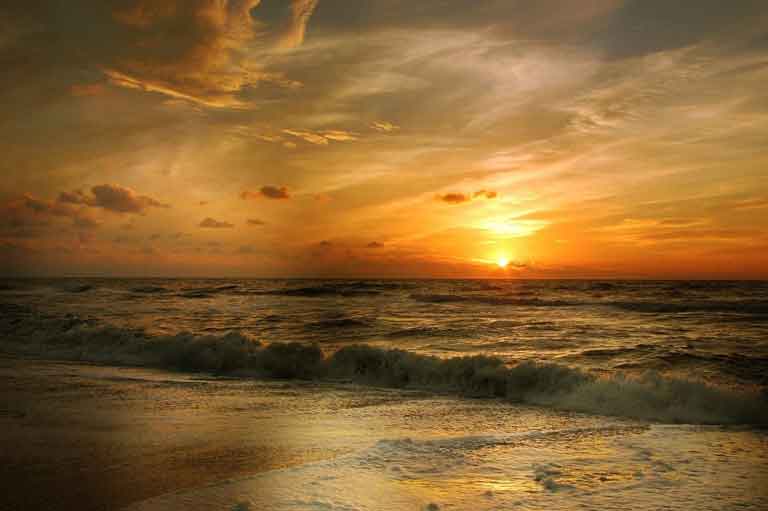 Strand, Meer, Sonnenuntergang